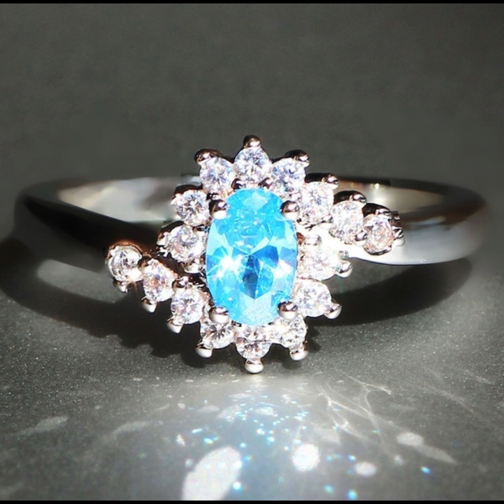 December birthstone ring size 8. Stamped 925.